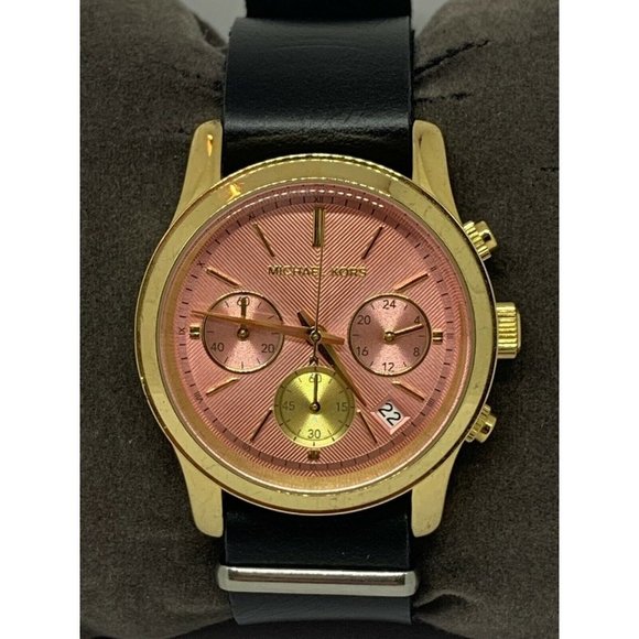 Michael Kors MK6161 Women\'s Black Leather Analog P